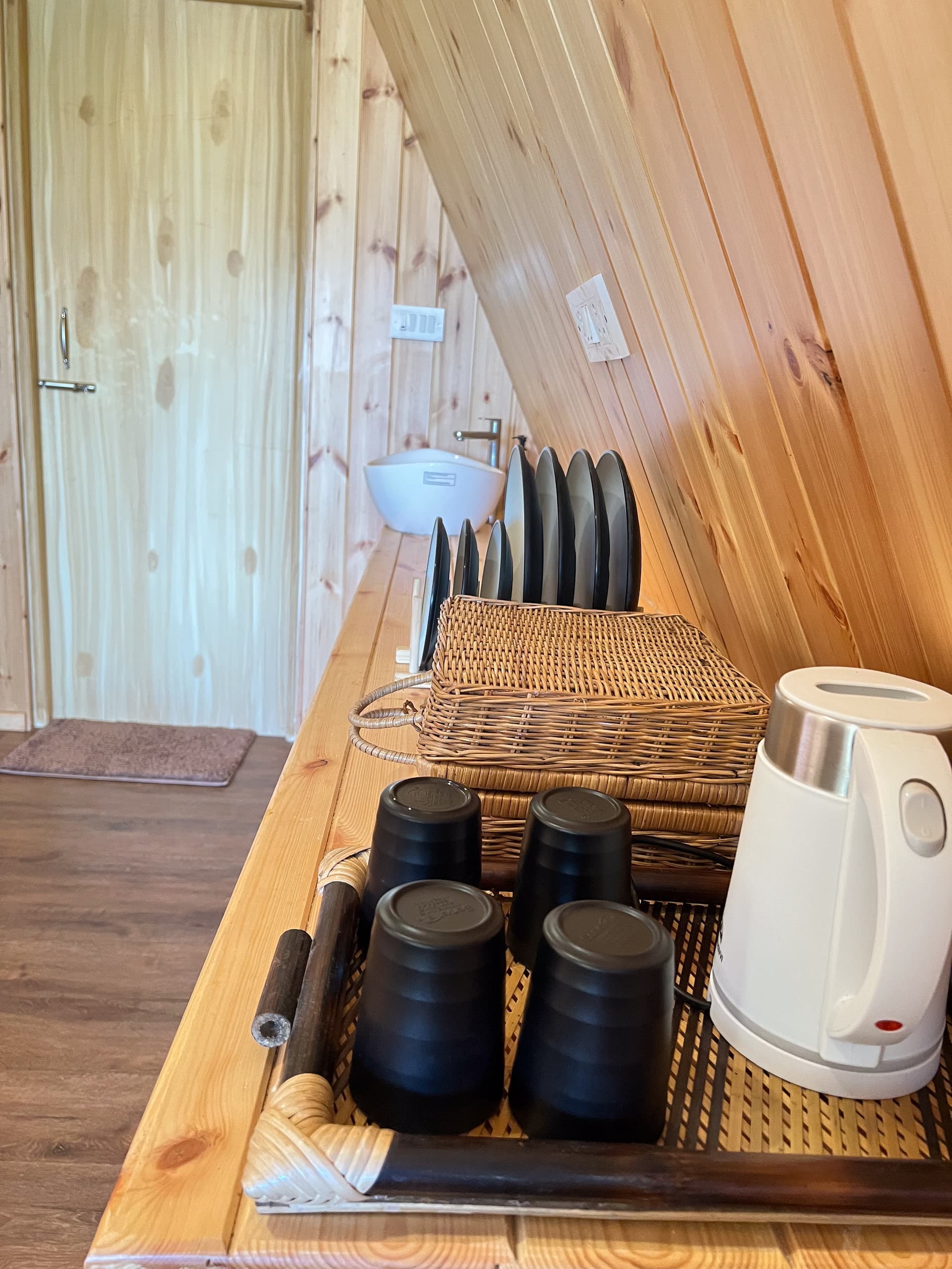 Kitchen counter and kettle